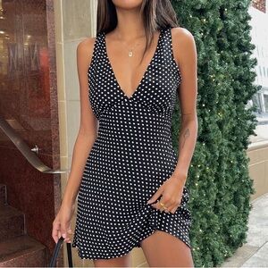 Princess Polly Nellie Mini Dress Black Polka Dot Petite